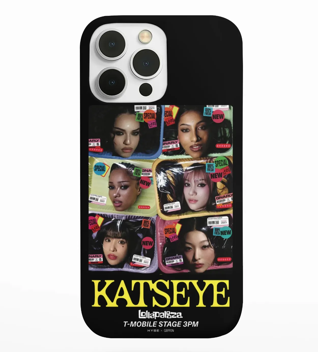 black katseye tpu silicone case for iphone with Lollapalooza design
